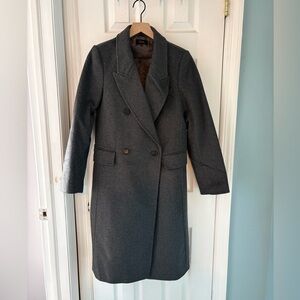 Brand new, never worn, Quince Italian wool double breasted coat, size small.